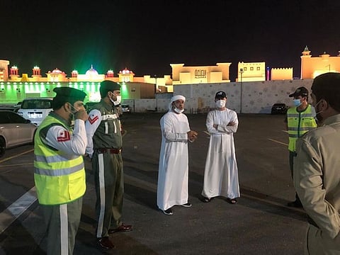 Dubai Police on duty around Global Village.