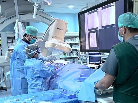 A stroke patient under treatment at a Seha-managed medical facility.