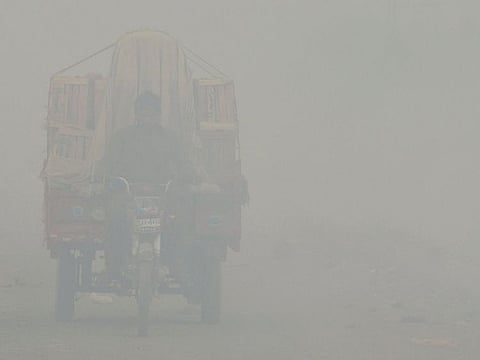 Lahore under haze and smog during day time.