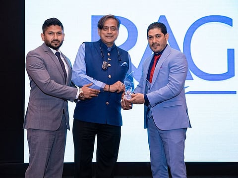 Rassal Ahmed, Co-founder and Chairman of RAG (right), Dr Shashi Tharoor, Member of Indian Parliament (centre) and Mohammad Aslam, Co-founder and Managing Director of RAG