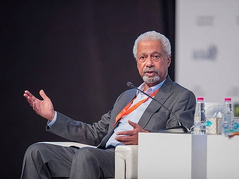 2021 winner of the Nobel Prize for Literature, Abdul Razak Gurnah, during his talk at SIBF 2021 at Expo Centre Sharjah