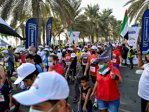 Participants at the Emirates NBD Unity Run 2021 in Dubai today.