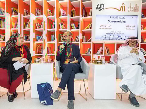 Dr Hasan Al-Ni’mi, a Saudi storyteller, academic and critic, and Gabi Martinez, Spanish travel writer and journalist attended a panel discussion at SIBF. The session was moderated by media personality Dr Lamya Tawfik.