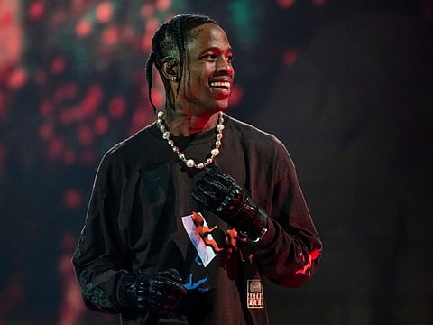 Travis Scott performs at day one of the Astroworld Music Festival at NRG Park on Friday, Nov. 5, 2021, in Houston.