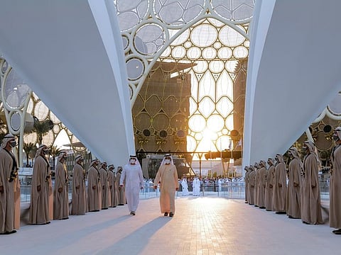His Highness Sheikh Mohammed bin Rashid Al Maktoum, Vice-President and Prime Minister of the UAE and Ruler of Dubai chaired the UAE cabinet meeting at the Expo 2020 Dubai site