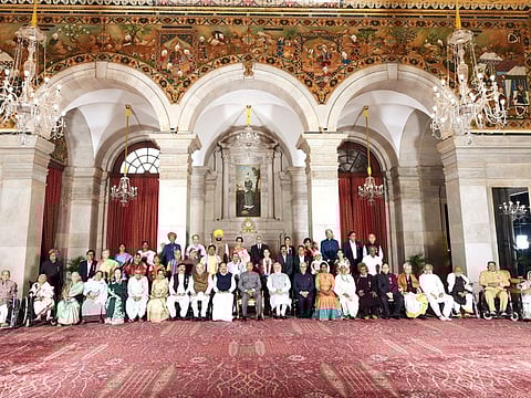 Padma Awardees with PM Modi, President Kovind after the ceremony in New Delhi