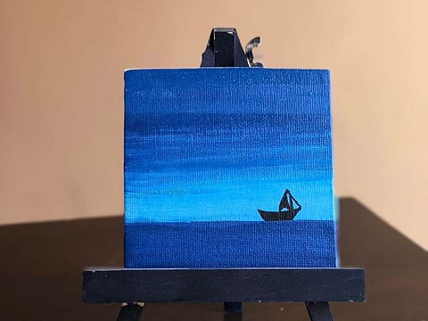 One of Ameera Al Zaabi's early paintings.