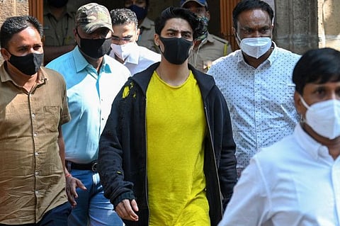 Aryan Khan, son of Bollywood actor Shah Rukh Khan, leaves after his weekly attendance at the Narcotics Control Bureau (NCB) office in Mumbai on November 12, 2021.