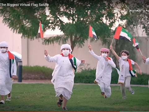 Screengrab of record-setting Ministry of Education Flag Day celebration video on YouTube on November 3, 2021