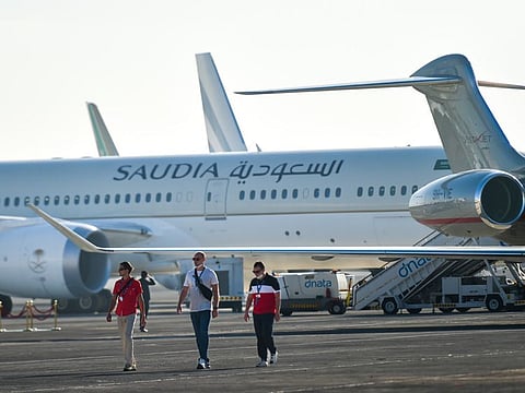 People at the Dubai Airshow 2021 at Dubai World Central on Sunday, 14th November 2021. Photo: Ahmed Ramzan/ Gulf News