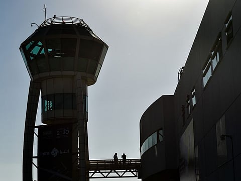 Control Tower at the Dubai Airshow 2021 at Dubai World Central on Sunday, 14th November 2021. Photo: Ahmed Ramzan/ Gulf News