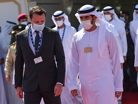 Sheikh Hamdan bin Mohammed bin Rashid Al Maktoum, Dubai Crown Prince and Chairman of The Executive Council of Dubai at the Dubai Airshow 2021.