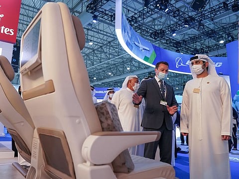 His Highness Sheikh Maktoum bin Mohammed bin Rashid Al Maktoum, Deputy Ruler of Dubai, Deputy Prime Minister and Minister of Finance, toured the Dubai Airshow exhibition area