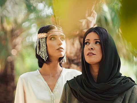 The collaboration between Mouawad and Emirati designer Salama Khalfan has resulted in a one-of-a-kind headpiece.