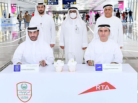 Senior RTA and Dubai Police officials during the signing of the MoU on joint security committees on Tuesday