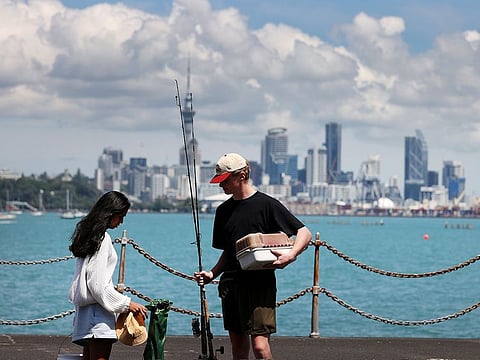 People prepare to go fishing from the Orakei Wharf as coronavirus disease (COVID-19) lockdown restrictions are eased in Auckland, New Zealand, November 10, 2021.