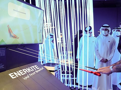 Sheikh Hamdan bin Mohammed bin Rashid Al Maktoum at Germany Pavilion at Expo 2020 Dubai on Wednesday