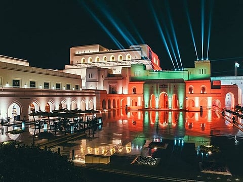 The Royal Opera House in Muscat decked up for the occassion.