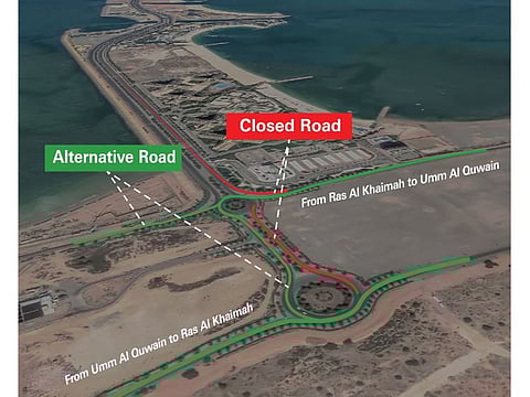 Map showing road closure route during the practice march.