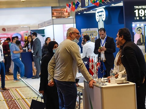 Visitors at the Gulf News Immigration & Citizenship Exhibition (GNICE) on Friday.
