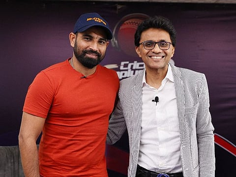 Indian speedster Mohammad Shami with Mr Cricket UAE Anis Sajan