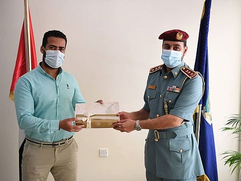 One of the 23 exemplary motorists being honoured by Ajman Police.