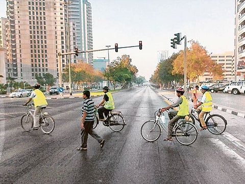 File photo of cyclists in Dubai