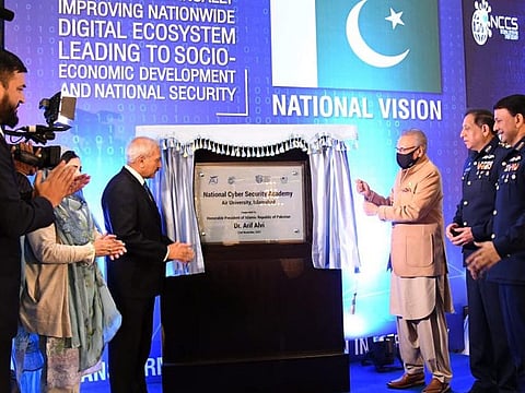 President of Pakistan Dr Arif Alvi inaugurated country’s first national cyber security academy at Air University in Islamabad on November 23, 2021.