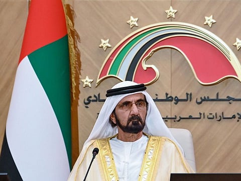Sheikh Mohammed bin Rashid Al Maktoum inaugurated the third ordinary session of the 17th legislative chapter of the Federal National Council, on behalf of President His Highness Sheikh Khalifa bin Zayed Al Nahyan, in Abu Dhabi on Wednesday