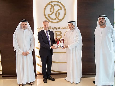 Arkady Dvorkovich, president of International Chess Federation (FIDE), with Saeed Hareb and other senior officials of Dubai Sports Council.
