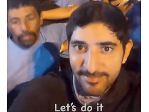 Dubai Crown Prince Sheikh Hamdan inspires and leads tens of thousands runners at the Dubai Run on Friday morning on Sheikh Zayed Road