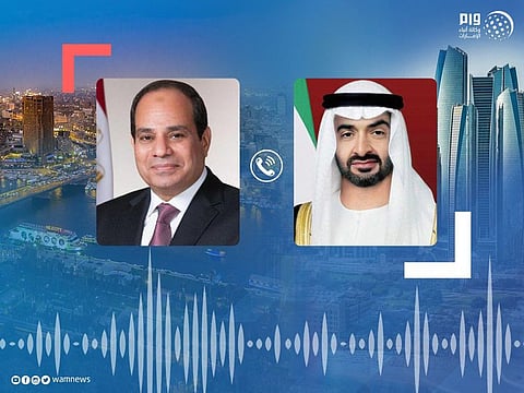 His Highness Sheikh Mohamed bin Zayed Al Nahyan held telephonic talks with President of Egypt Abdel Fattah Al Sisi on Thursday.
