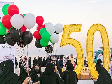 Residents flocked to Kalba beach as part of the UAE Golden Jubilee celebratory events on Friday in Kalba