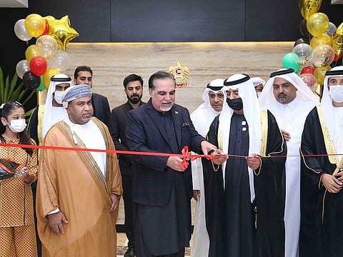 Sheikh Nahyan bin Mubarak Al Nahyan, UAE Minister of Tolerance and Coexistence, opens the new visa centre in Karachi, Pakistan.