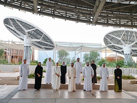 Mohammed bin Rashid with members of Dubai Media Council.