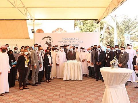 The opening of the COVID-19 testing centre at Oxford Medical Centre in Abu Dhabi.
