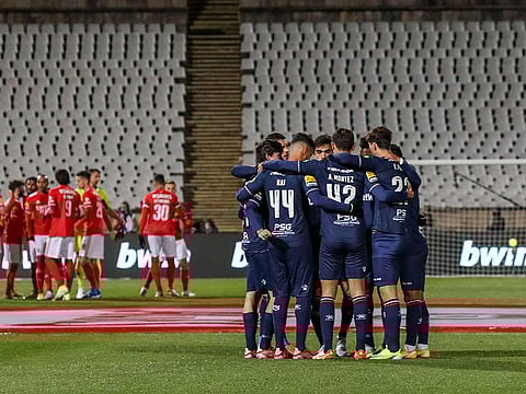Belenenses players during the game against Benfica