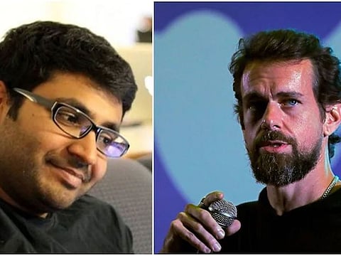 Parag Agrawal (left) Jack Dorsey (right).