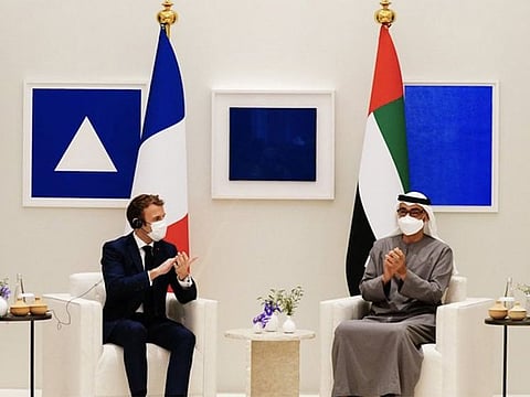 Sheikh Mohamed Bin Zayed with Emmanuel Macron