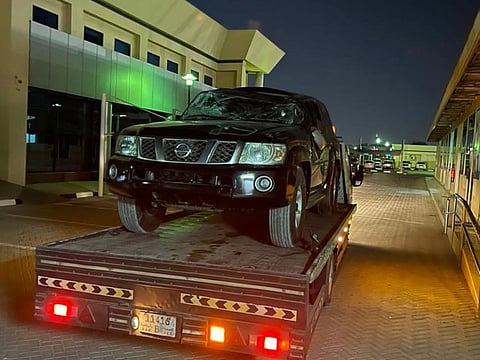 The car after it was seized by Ras Al Khaimah Police.