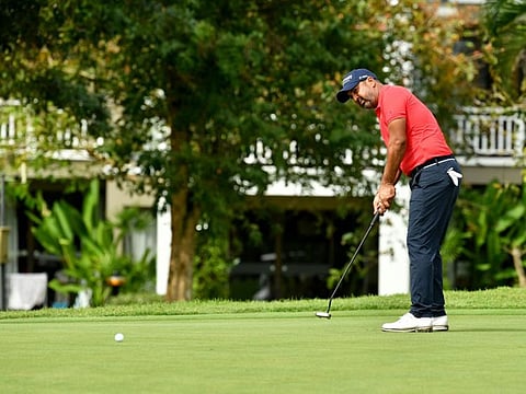 Shiv Kapur in action on the course at Phuket.