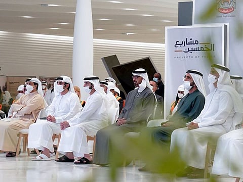 His Highness Sheikh Mohammed bin Rashid Al Maktoum, Vice President, Prime Minister and Ruler of Dubai and His Highness Sheikh Mohamed Bin Zayed Al Nahyan, Crown Prince of Abu Dhabi and Deputy Supreme Commander attended the launch of Emirates railway programme