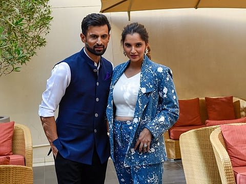 Sania Mirza and Shoaib Malik during a press conference to announce their new show on Urduflix