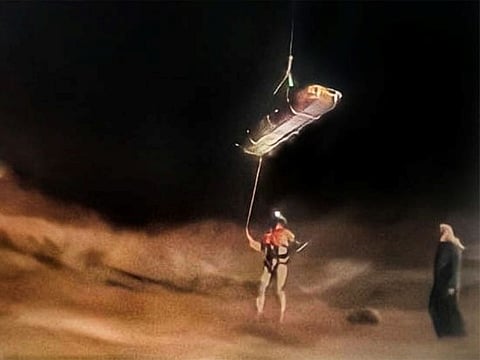 The rescue operation underway.