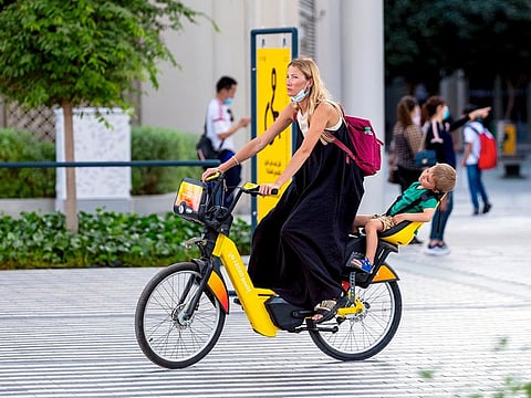 Book a bike for the entire day for Dh20 to cut your walk short on site