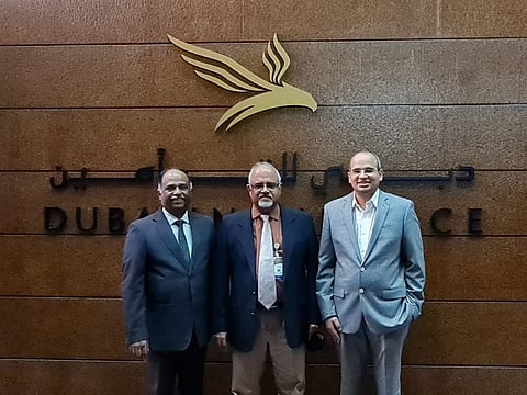 From Left to Right - Satish Menon, CEO of RETL, Ramanathan Narayana, CFO of Dubai Insurance and Gaurav Baid, Associate Partner, AJMS Group