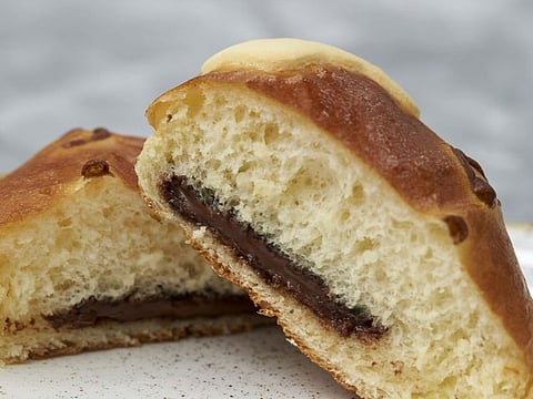 Chocolate filled anpan (Japanese sweet bread)