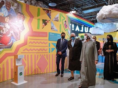 His Highness Sheikh Mohammed bin Rashid Al Maktoum met Josaia Voreqe Bainimarama, Fiji’s Prime Minister, at the country’s pavilion in Expo 2020 Dubai.