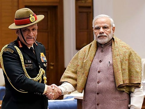 Modi tweeted this picture and praised General Rawat for his services to the defence forces.