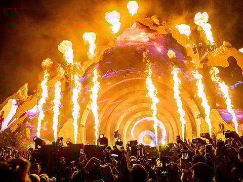 Travis Scott performs at Day 1 of the Astroworld Music Festival at NRG Park on Friday, Nov. 5, 2021, in Houston.